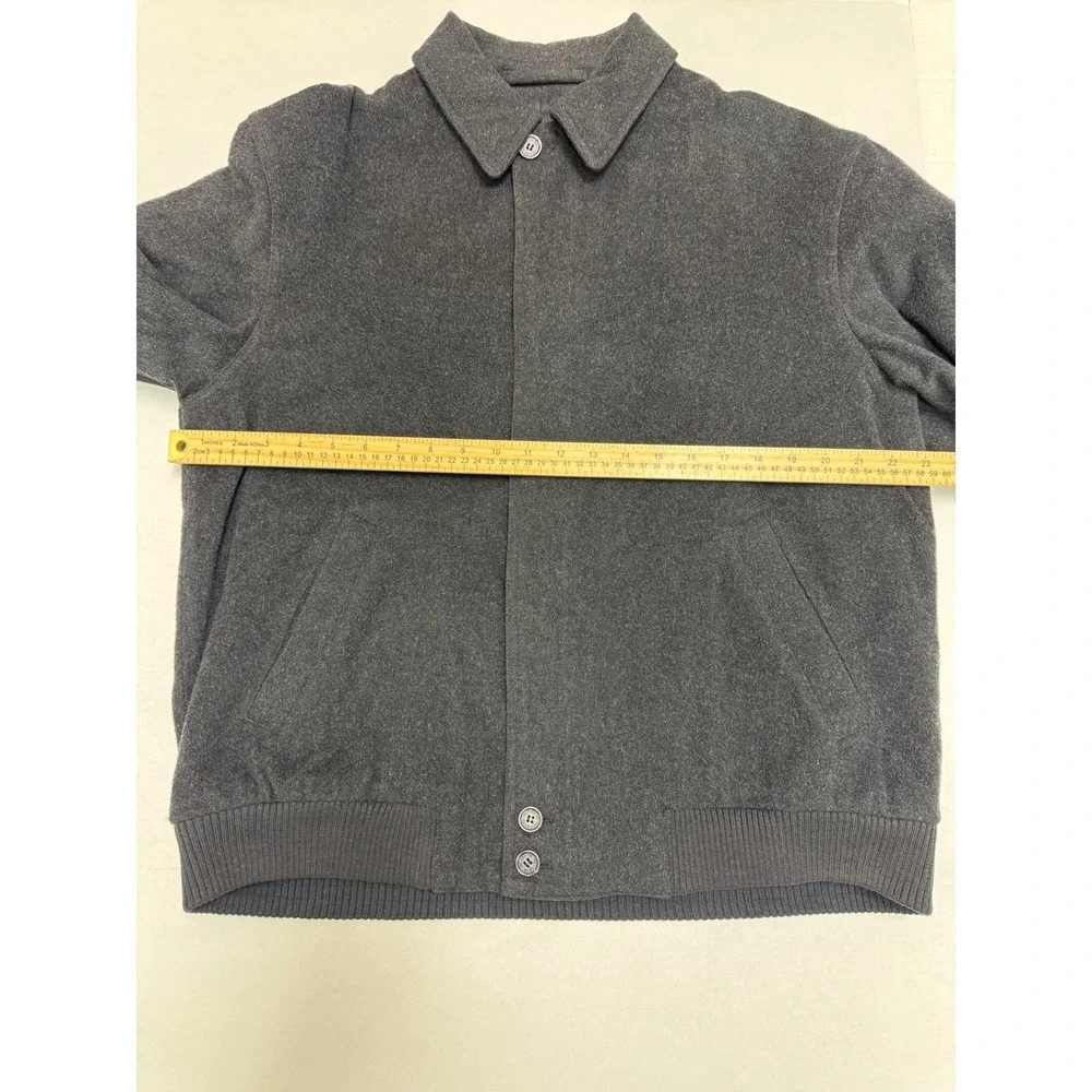 Jos A Bank Mens Wool Blend Jacket Small Gray Coat Bomber Style